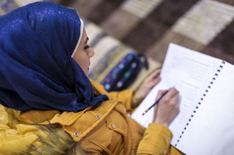 Fidaa, a DAFI/HOPES student at home in Beqaa Valley. ©UNHCR/Antoine Tardy