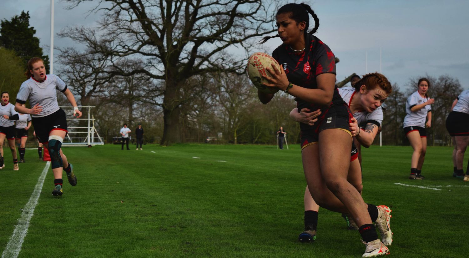 Crunch... powering towards the try line