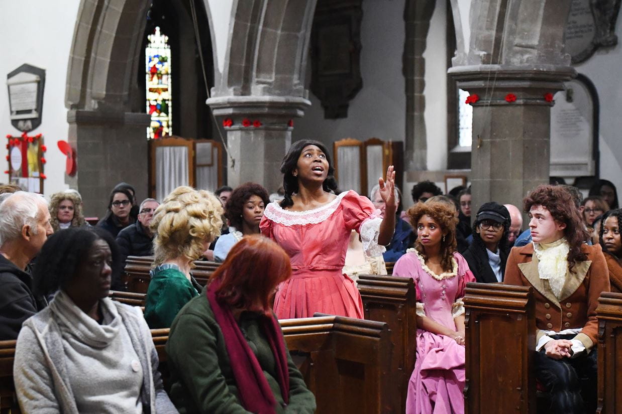 Actors performing breaking the silence immersive theatre