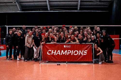 2025 BUCS Big Wednesday Finals Champions University Of Essex women's basketball, men's and women's volleyball teams group photo
